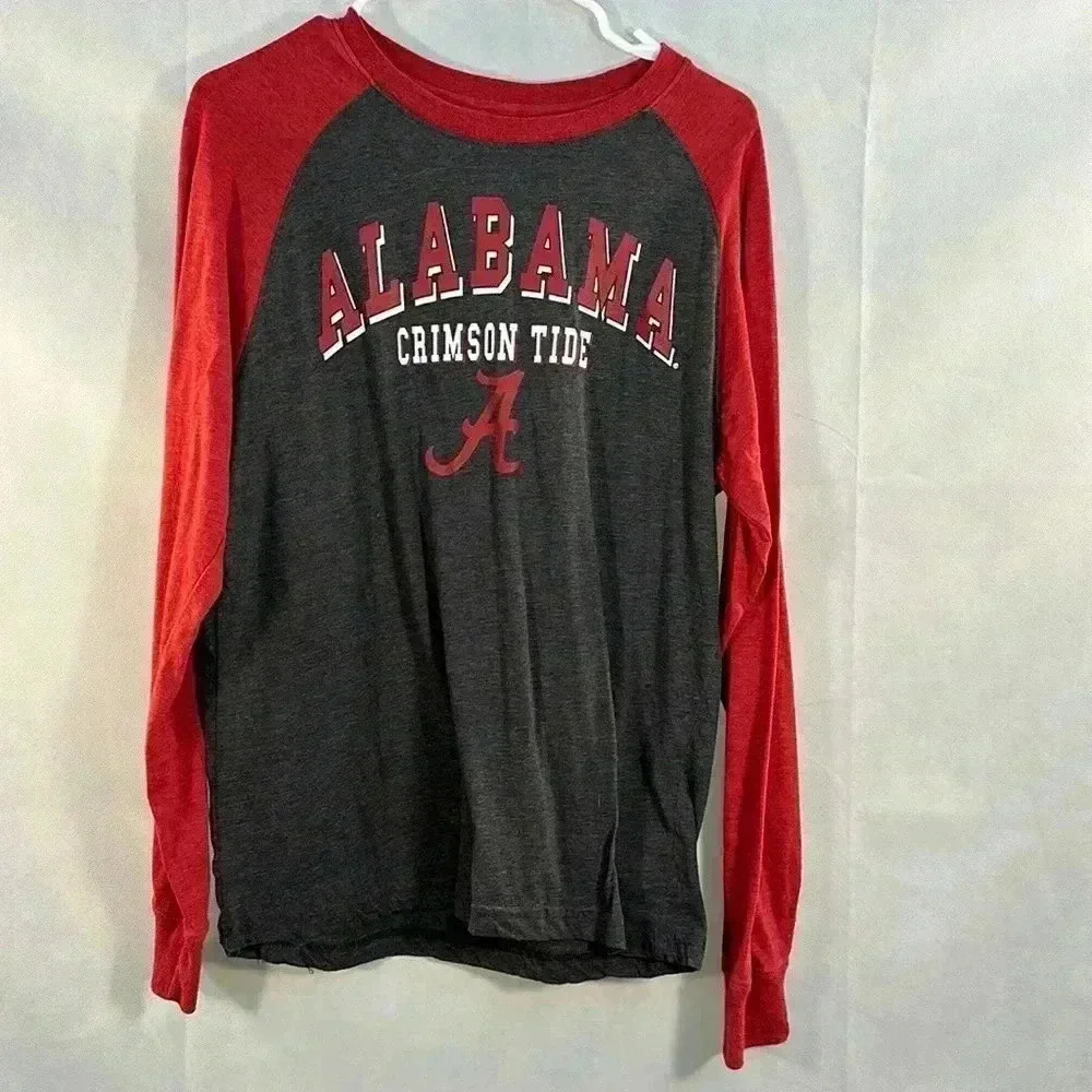Men's Colosseum Heathered Charcoal/Crimson Alabama Crimson Tide Raglan T-Shirt